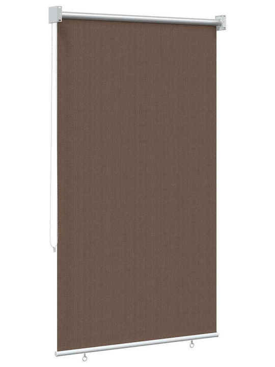vidaXL Side Sunshade Roller For Terrace With LEDs Brown 0.8x1.4m