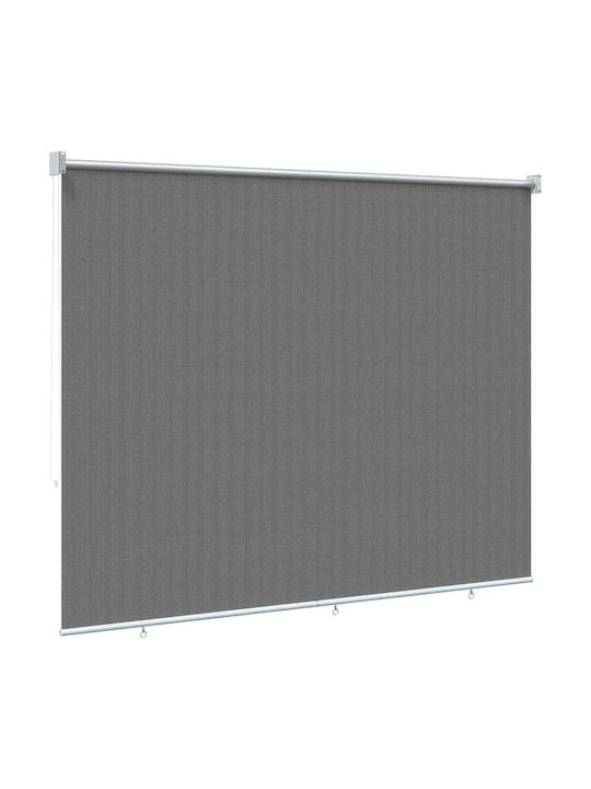 vidaXL Seitliches Sonnenschirm-Rolle für Terrasse mit LEDs Grau 1,4x2,3m