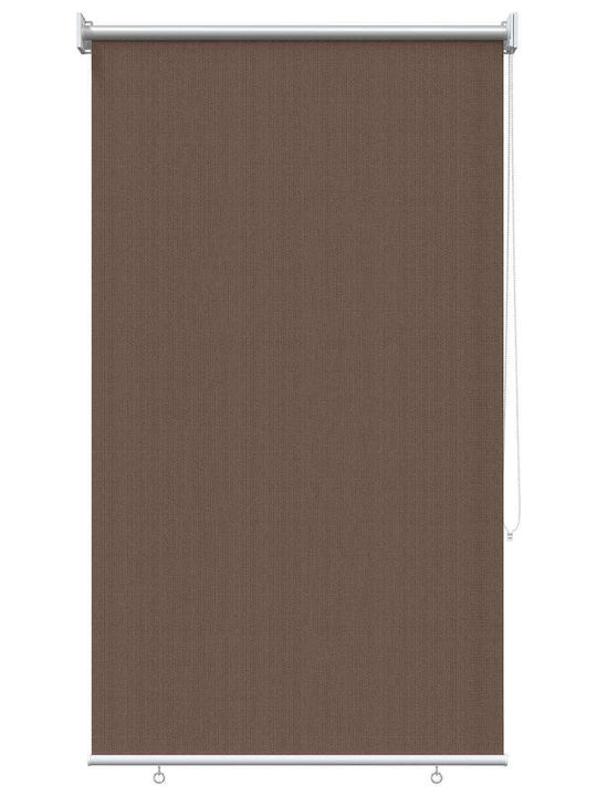 vidaXL Side Sunshade Roller For Terrace With LEDs Brown 0.8x1.4m