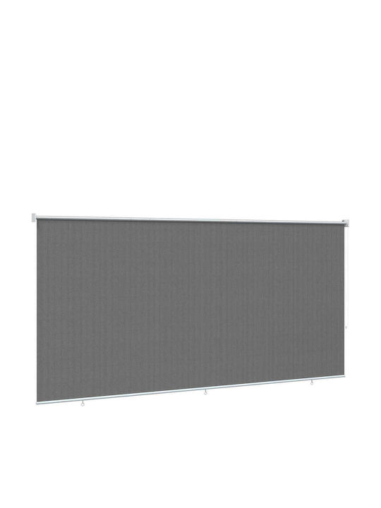 vidaXL Side Sunshade Roller For Terrace With LEDs Grey 2.4x1.4m
