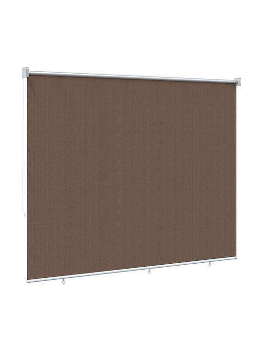 vidaXL Side Sunshade Roller for Terrace with LEDs Brown 1.8x1.4m