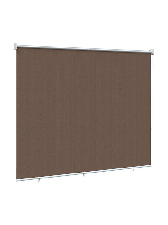 vidaXL Side Sunshade Roller for Terrace with LEDs Brown 1.8x1.4m