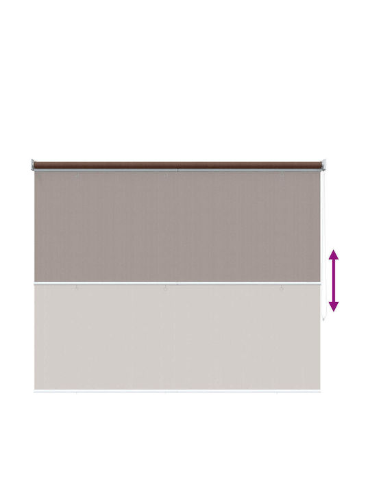 vidaXL Side Sunshade Roller for Terrace with LEDs Brown 1.8x1.4m