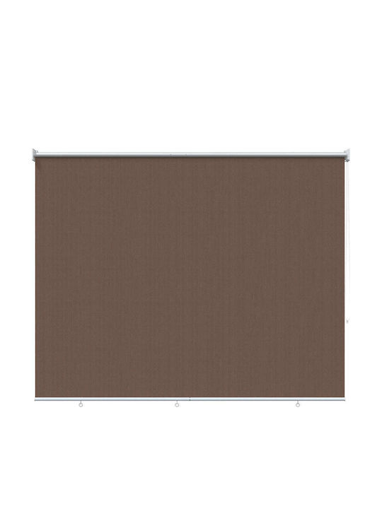vidaXL Πλαϊνό Ρολό Σκίασης Βεράντας με Led Καφέ 1.2x2.3m