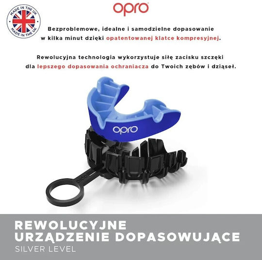 Opro Silver Rugby League Mouthguard White Red