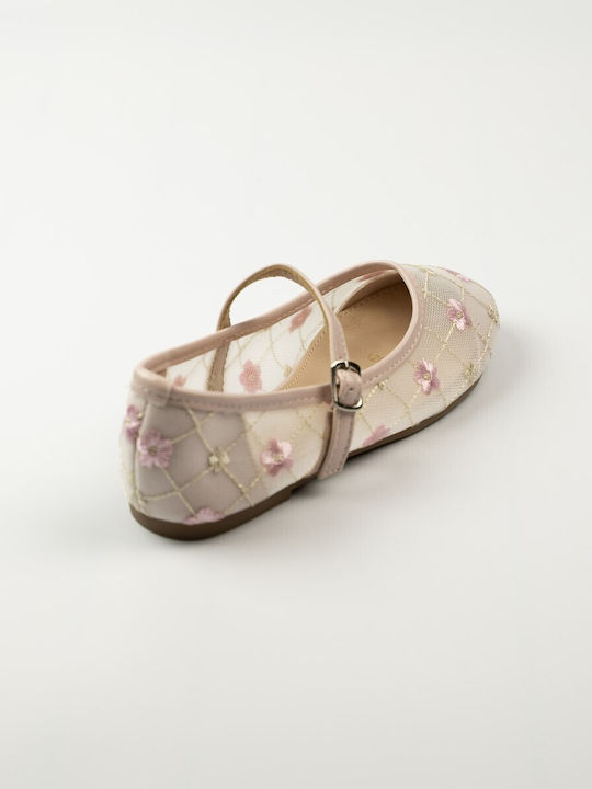 Kids Ballerinas with Hoop & Loop Closure Pink