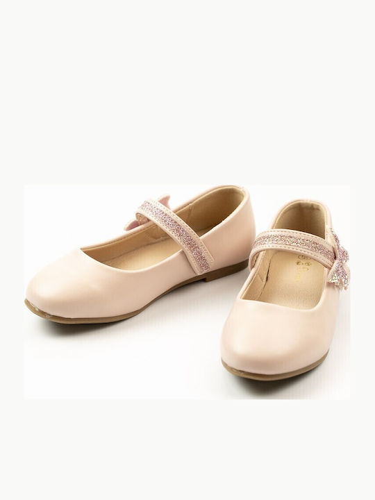 Kids Ballerinas with Hoop & Loop Closure Pink