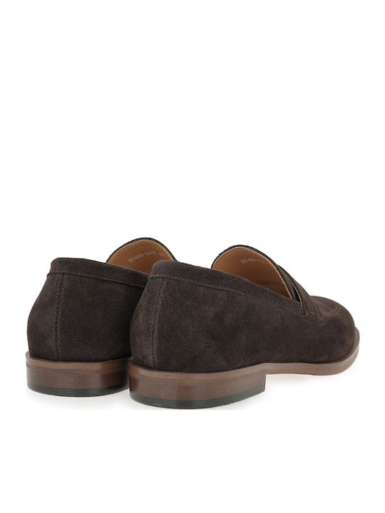 Suede Ανδρικά Loafers σε Καφέ Χρώμα