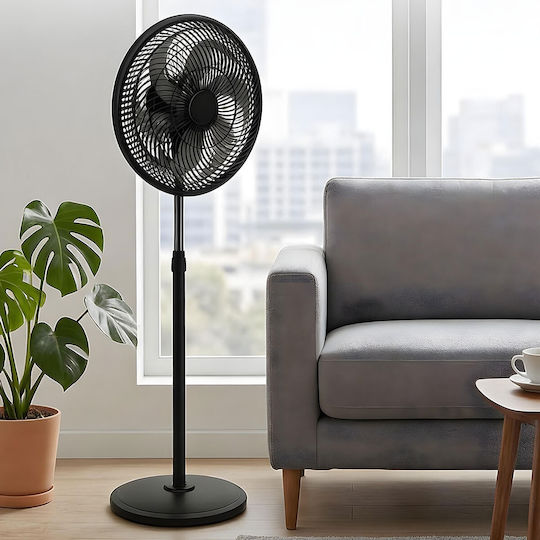 Elegant Ανεμιστήρας Ορθοστάτης 90W Διαμέτρου 45cm Μαύρος