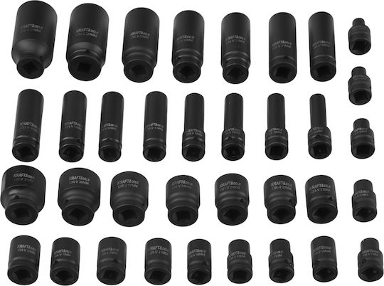 Kraft & Dele Prize Pneumatice Lungi cu Gazdă Cadru 1/2" Set 35 Bucăți