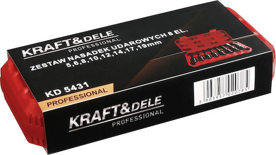 Kraft & Dele Ключове Гнезда Аерос С Каре HEX 1/2" Комплект 8 Броя