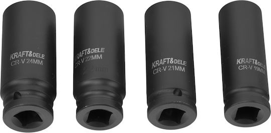 Kraft & Dele Prize Pneumatice Lungi cu Gazdă Cadru 1/2" Set 35 Bucăți
