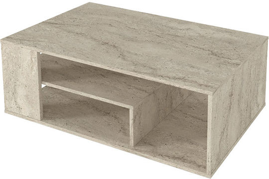 Правоъгълна Централна Кафе Маса Abdera Дървена Travertine М110xШ60xВ42см