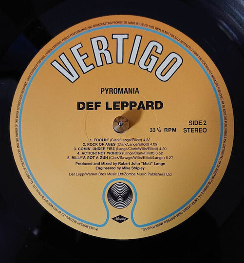 Def Leppard Pyromania Vinyl