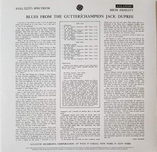 Champion Jack Dupree Blues From Gutter Vinyl