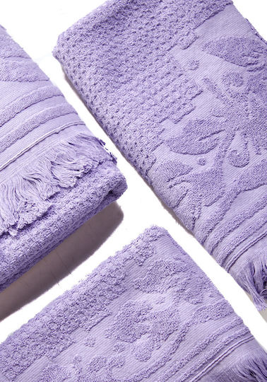 Comfort Комплект Хавлиени Кърпи 3 Бр Лилави