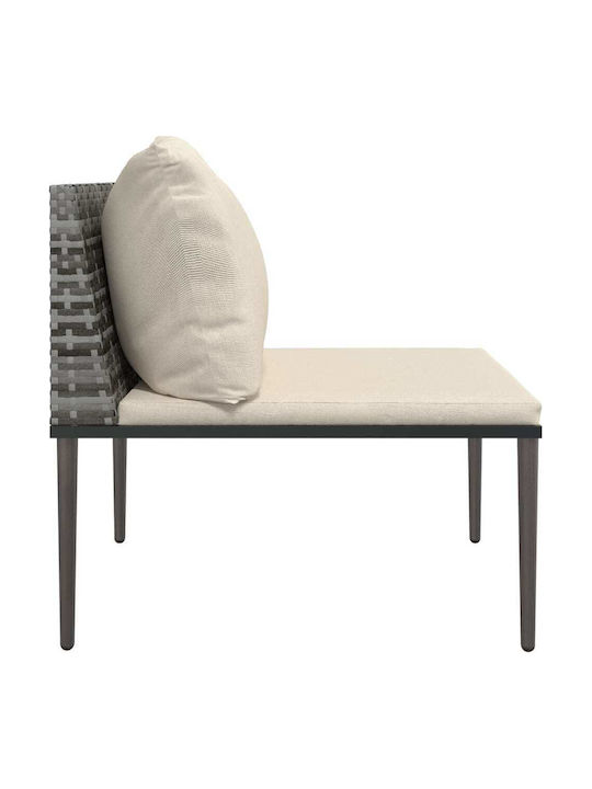 Gartenstühle Rattan Graue mit Kissen 55x58.5x24cm