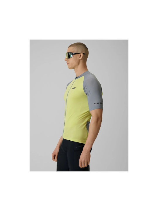 4F Männer Kurze Ärmel Fahrradtrikot Gelbe