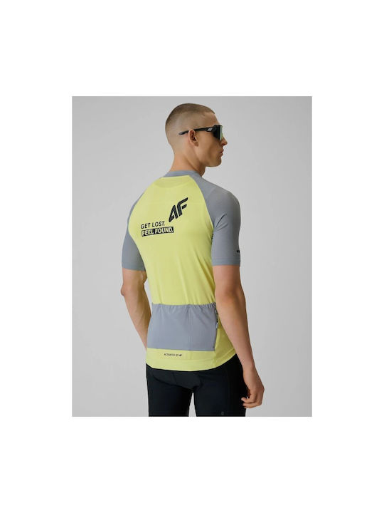 4F Männer Kurze Ärmel Fahrradtrikot Gelbe