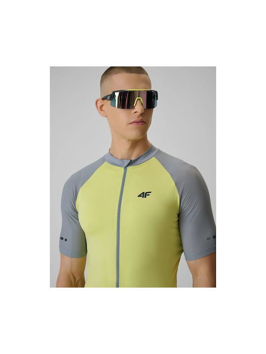 4F Männer Kurze Ärmel Fahrradtrikot Gelbe
