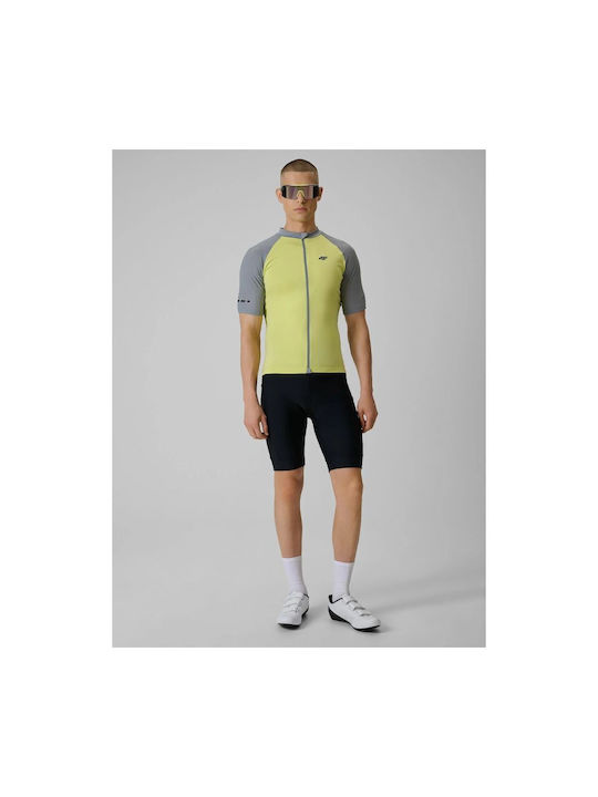 4F Männer Kurze Ärmel Fahrradtrikot Gelbe