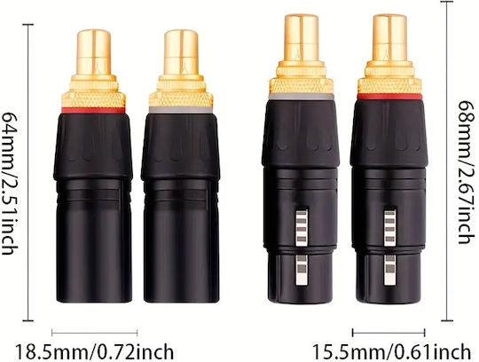 RCA MICACC126 Конвертор XLR женски към RCA мъжки