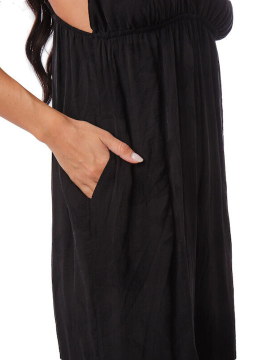 Women's Sleeveless One-piece Jumpsuit Black