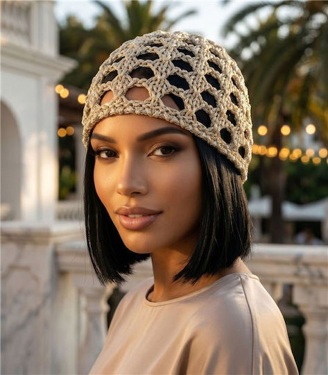 Unisex Beanie Strickmütze in Gold Farbe