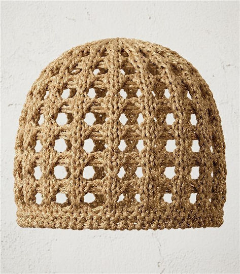 Unisex Beanie Strickmütze in Gold Farbe