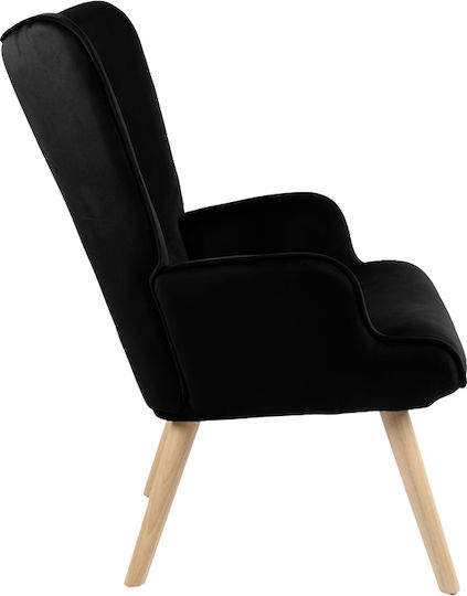 Fluffy Scaun De Relaxare Velur Negru 75x69x96cm