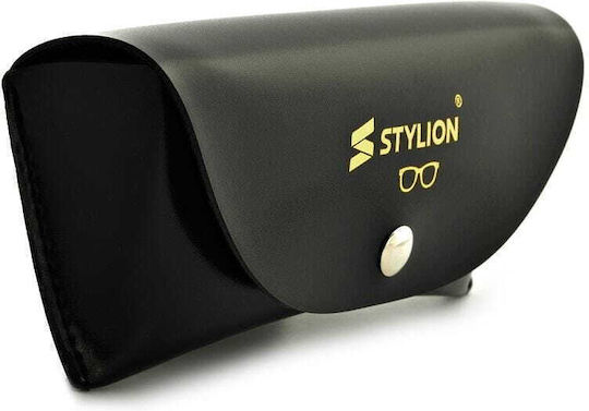 Leather Glasses Case Black Magnetic Stylion Stmg3