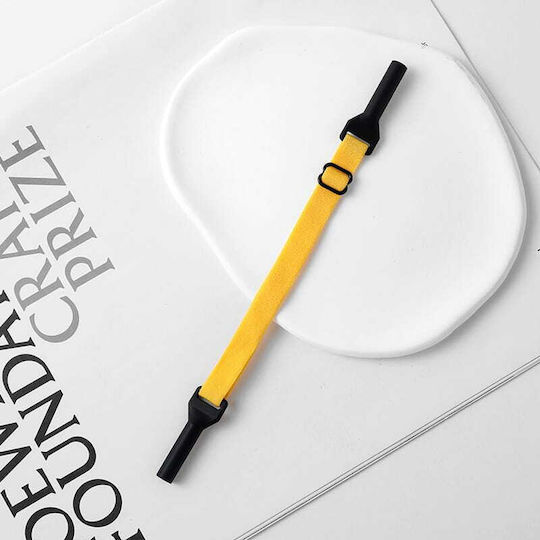 Glasses Strap Adjustable Elastic Band Silicone Hooks Yellow