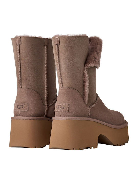 Ugg Wildleder Stiefeletten Damen mit Absatz Rosa