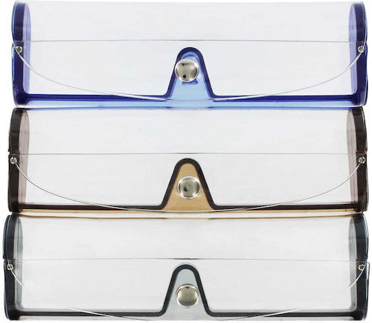 Stylion Semi-Hard Eyeglass Case with Transparent Clip Closure