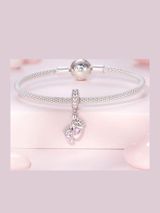 Pandora Charms Pendant Charms Heart Footprints 925 Silver Charms Trusky
