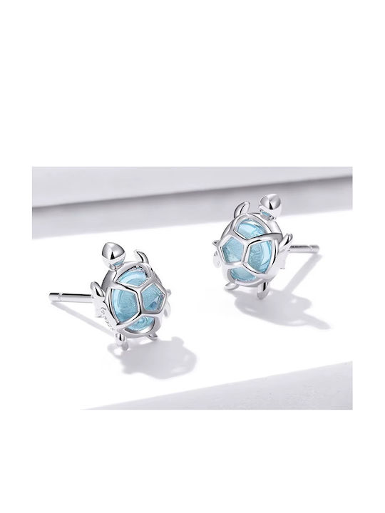 Trusky Set Earrings Made of Silver with Blue Stones