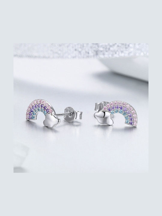 Silver Earrings Rainbow Earrings Silver S925