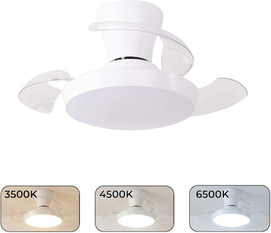 Ventilator de Tavan 70cm cu Lumină Alb