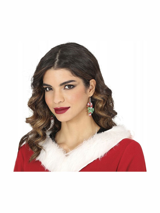 Guirca Christmas Hanging Candy Cane Earrings Bow 2pcs