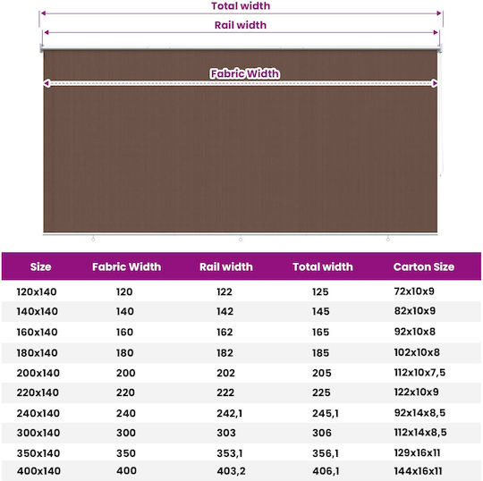 vidaXL Ролетни Щори За Затъмняване Полузатъмняване Кафяви Ш240xВ140см 42036151