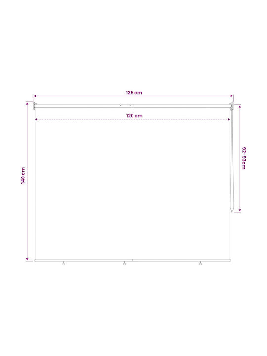 vidaXL Ρόλερ Σκίασης Μερικής Συσκότισης Μπλε Π125xΥ140εκ. 42035963