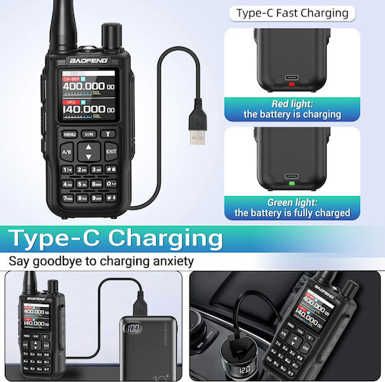 Baofeng MINI-5 Ασύρματος Πομποδέκτης UHF/VHF 5W με Έγχρωμη Οθόνη