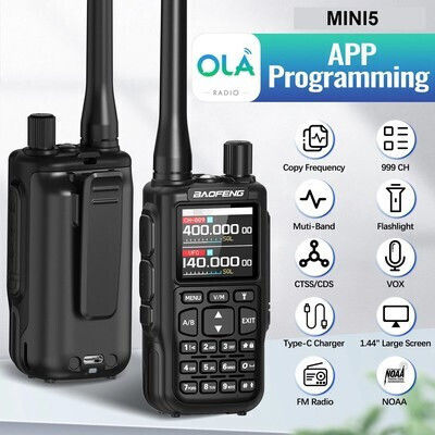 Baofeng MINI-5 Ασύρματος Πομποδέκτης UHF/VHF 5W με Έγχρωμη Οθόνη