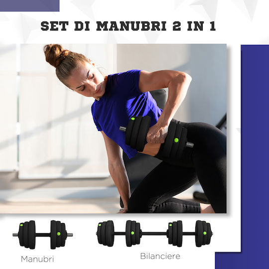 Adjustable Dumbbell Set with Bar 25kg