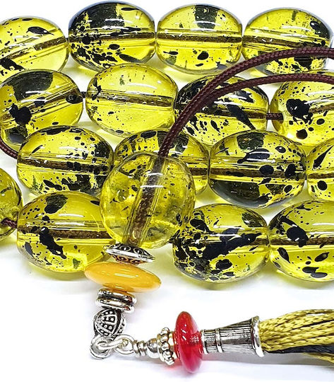 Roloi Komboloi Worry Beads with 17 Beads Length 33cm Yellow