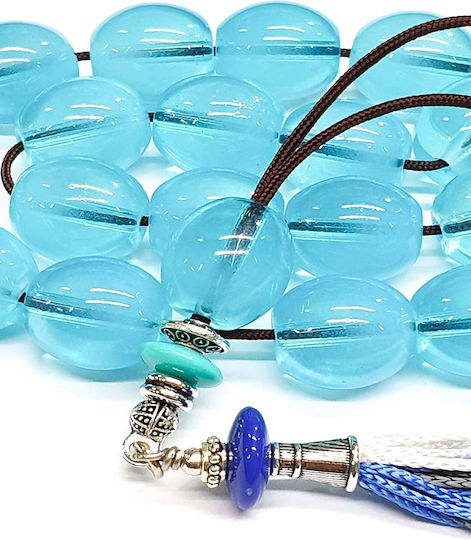 Roloi Komboloi Worry Beads with 17 Beads Length 33cm Turquoise