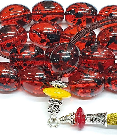 Roloi Komboloi Worry Beads with 17 Beads Length 32cm Red