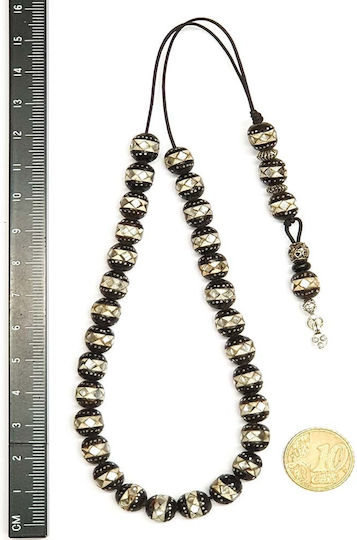 Roloi Komboloi Worry Beads with 29 Beads of Ebony Length 28cm Multicolour