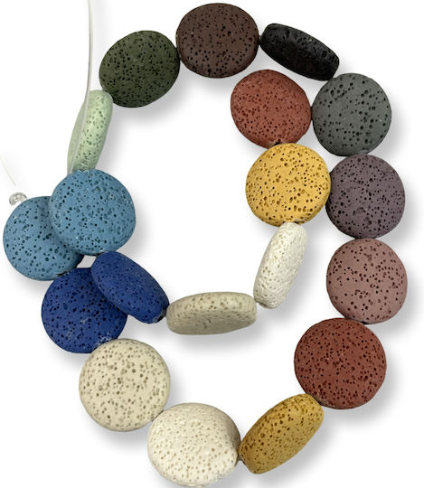 Natural Lava Round Flat Multicolour Mix 23mm – Series 40cm