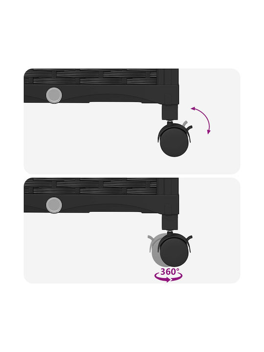 vidaXL Planter Box Din Plastic Negru 169x40x129 cm